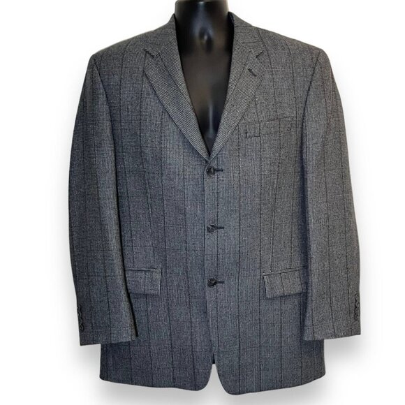 Lauren Ralph Lauren Men Wool Blazer Sport Coat 3 Button Check‎ Windowpane 40R - Picture 1 of 13